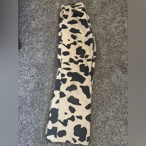 Cow Print Flare & Wide Leg Jeans